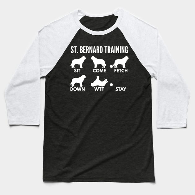 St. Bernard Training - Saint Bernard Tricks Baseball T-Shirt by DoggyStyles